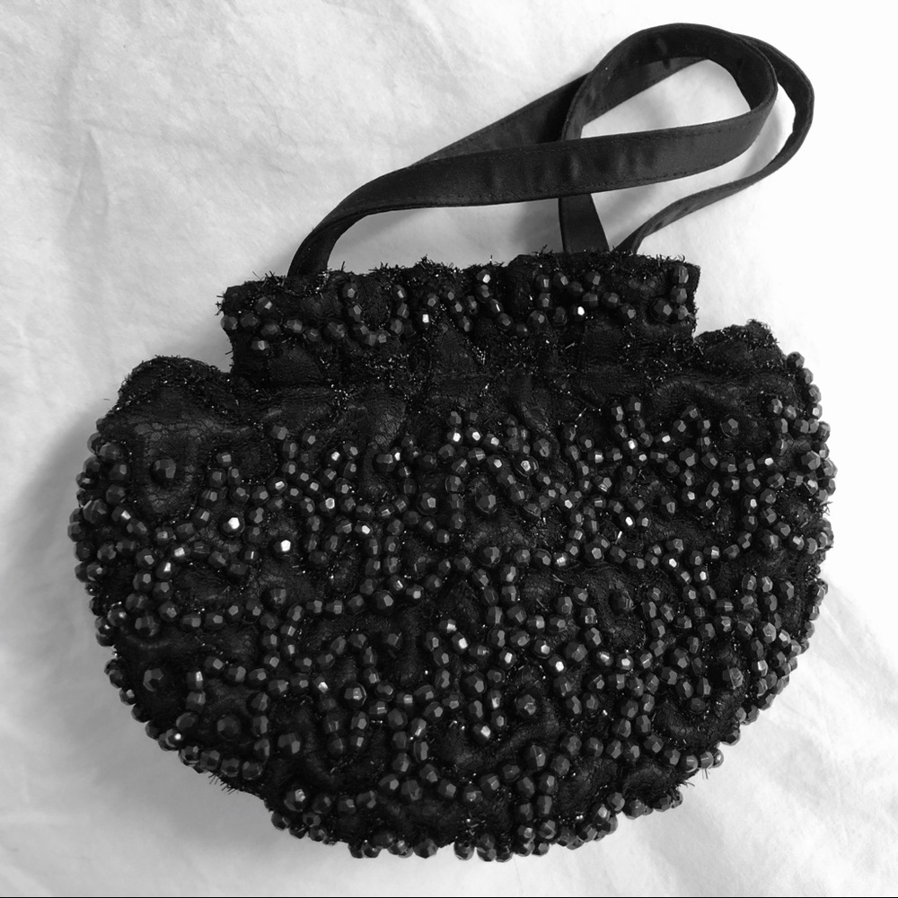 Vintage La Regale Bead and Lace Evening Bag